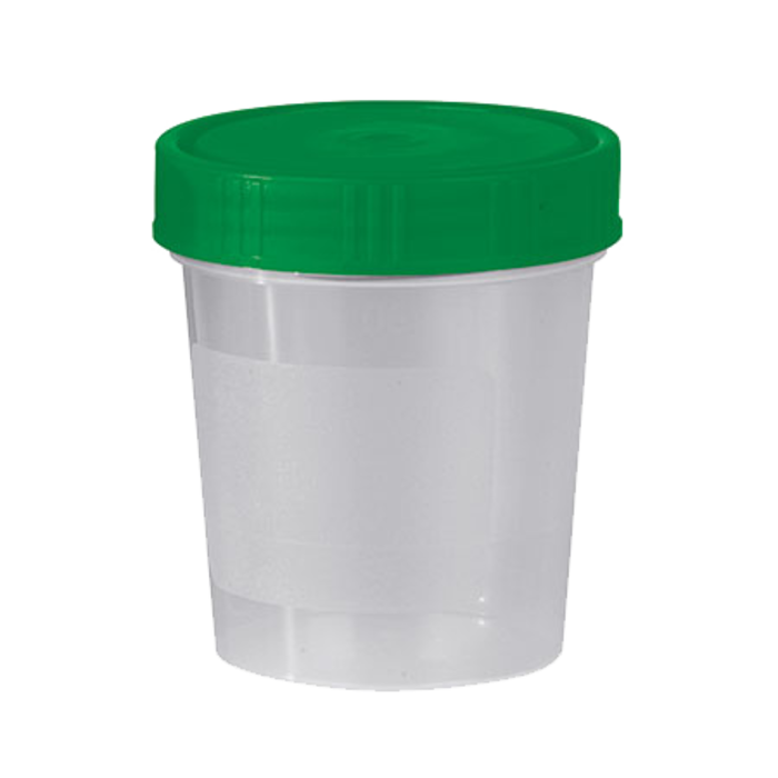 Urine cup with screw lid 125ml 100 pieces