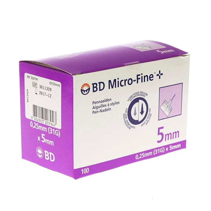 BD Micro-Fine™+ Aghi per Penna 0,25 mm 31G x 5 mm 100 pz