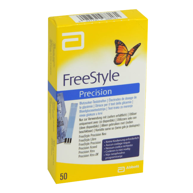 Abbott Freestyle Precision Blood Glucose Test Strips 50 Pieces