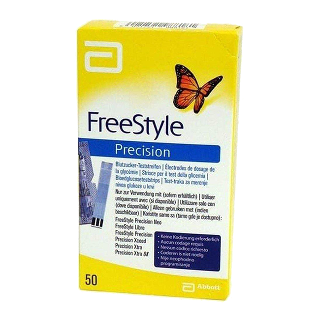 Abbott Freestyle Precision Blood Glucose Test Strips 50 Pieces