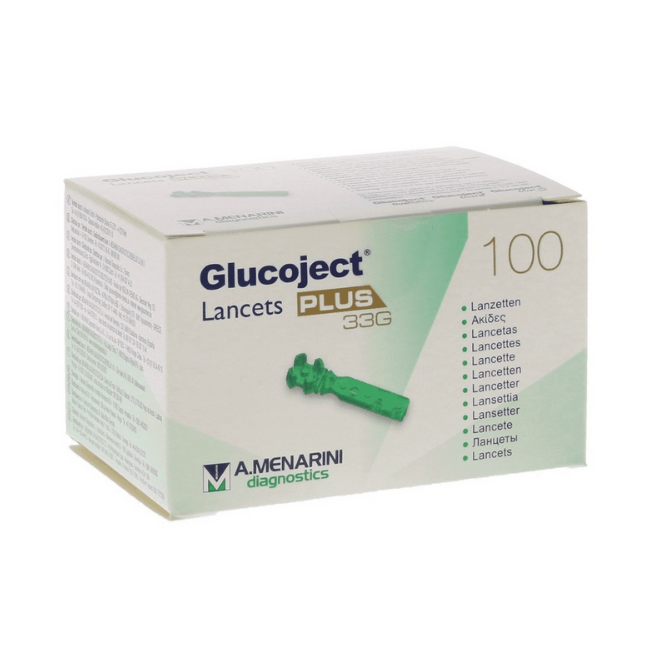 A.Menarini Glucoject Lancets Plus 33G 100 pieces