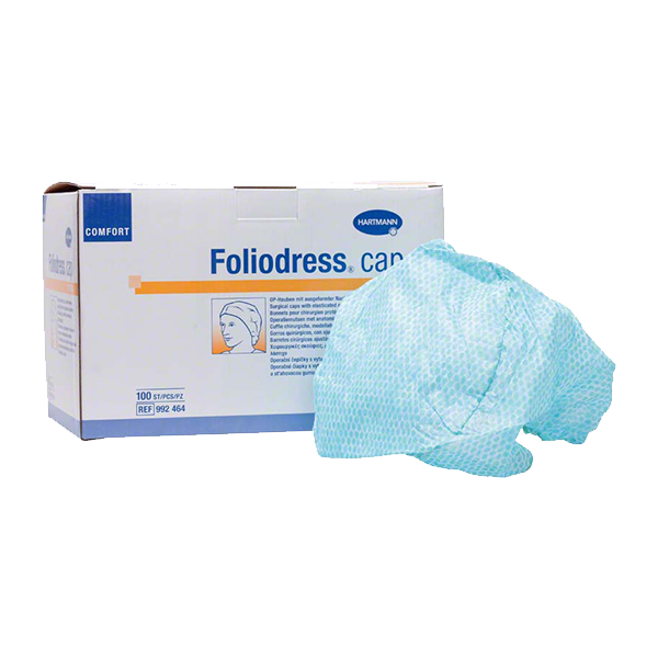 Hartmann Foliodress cap Surgical caps with anatomically shaped neck an