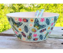 Mooie grote saladeschaal 'Butterflies & Beetles' Mooie grote saladeschaal 'Butterflies & Beetles'