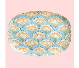 Rice! Melamine plate - Flower Fan | Rectangular