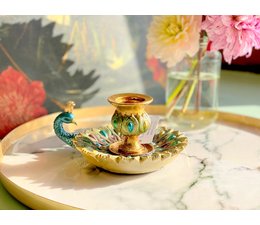 * SOLD * Fraaie kaarsenhouder Pauw