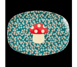 Rice! Mushroom plate rectangular | Bowl Small