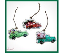 Imbarro Vrolijke metalen hangers "Flowery cars"