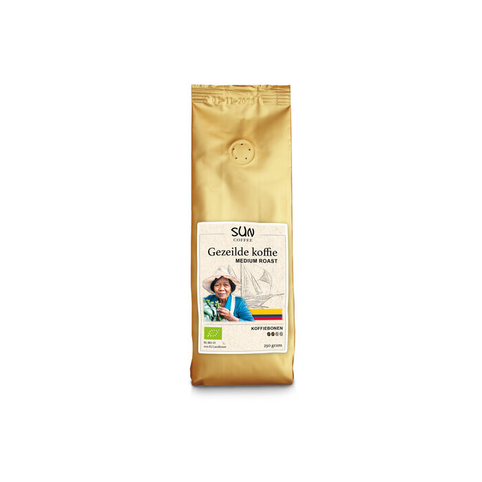 SUN - Gezeilde koffie  - bonen* - medium roast - 6 x 250 gr.