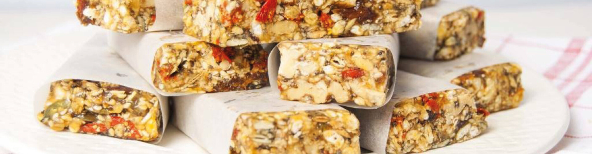 Energy bar with goji berries and chia seeds