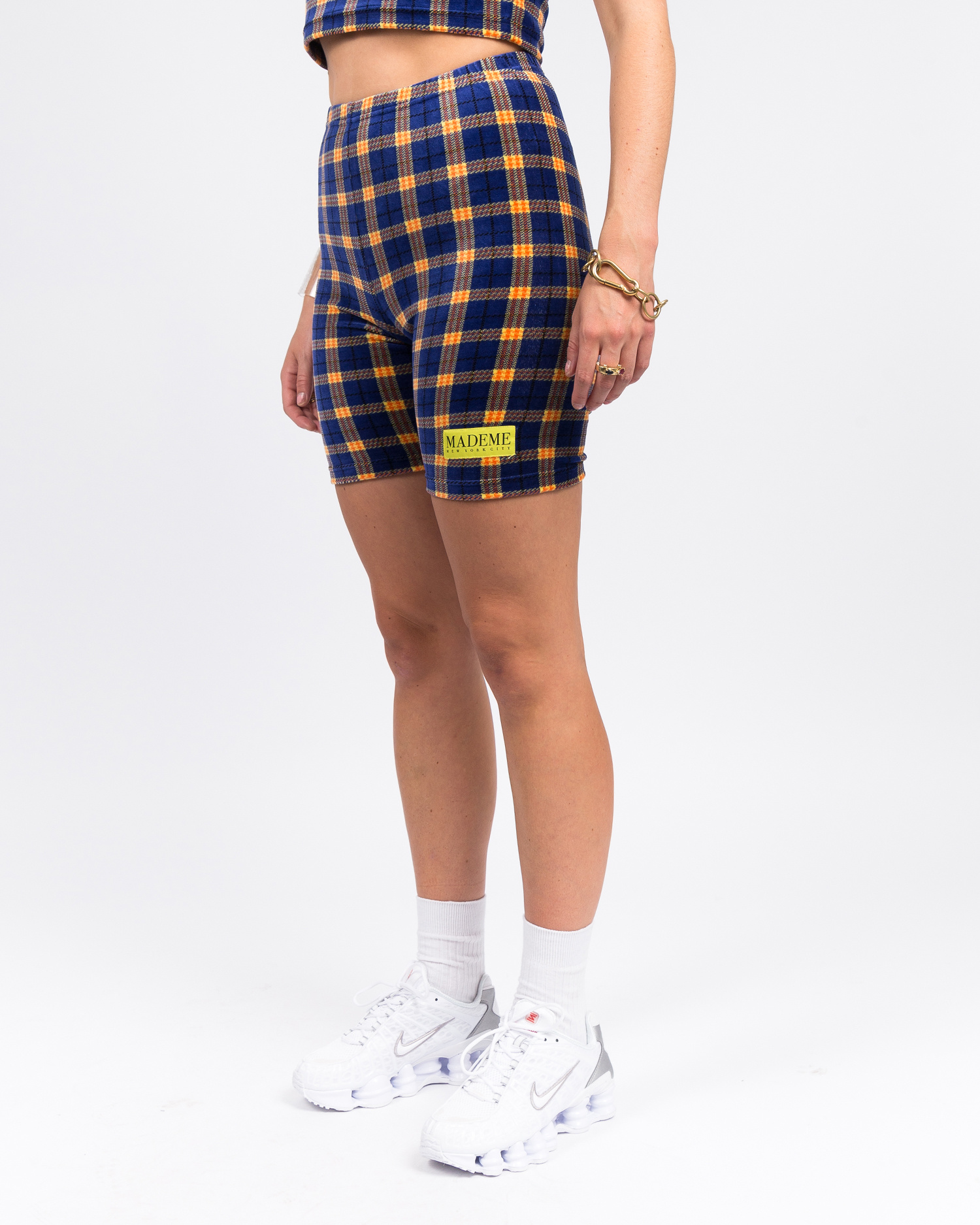 plaid biker shorts