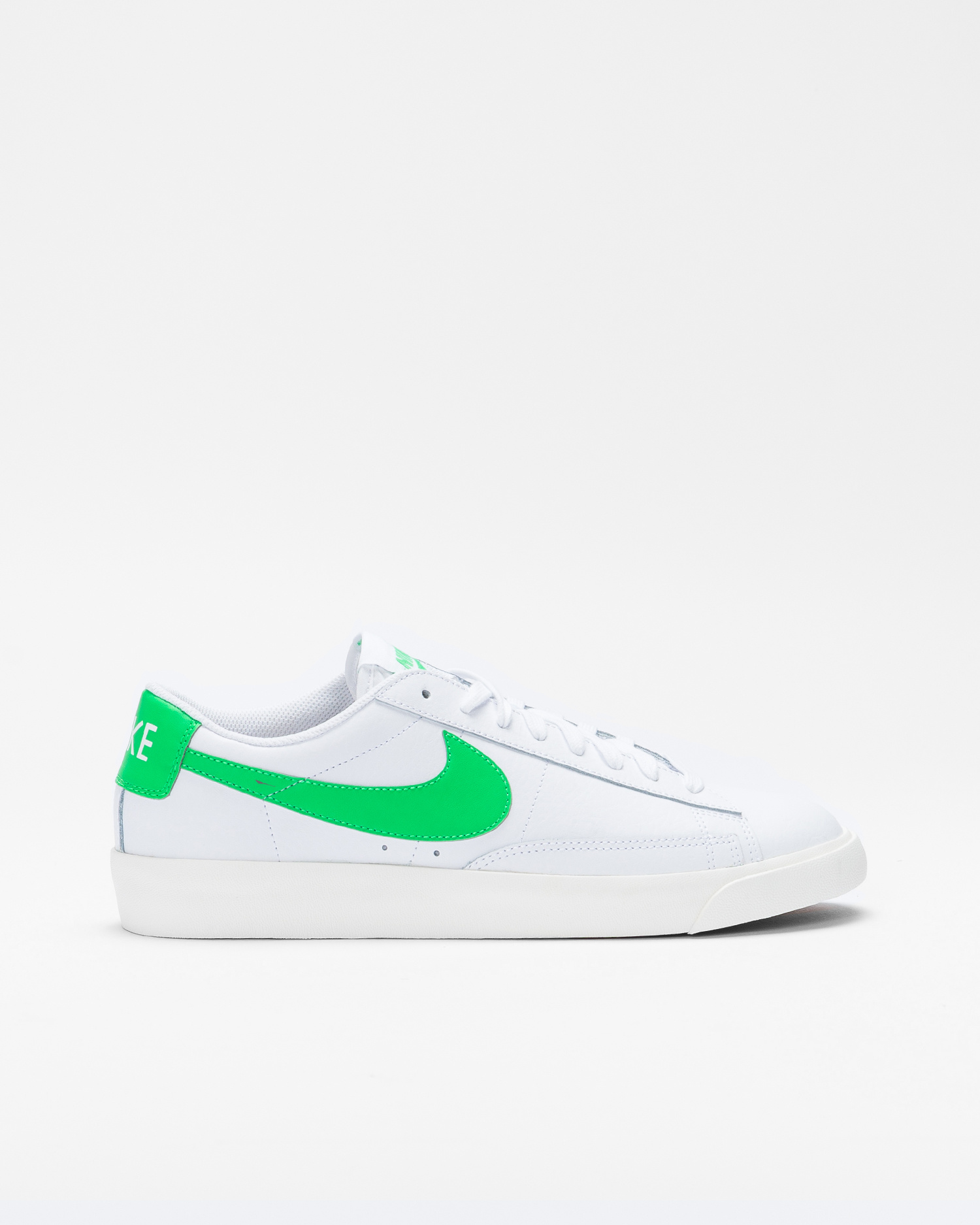 Nike Blazer Low Leather White Green Spark Sail Lockwood Skateshop Avenue Antwerpen