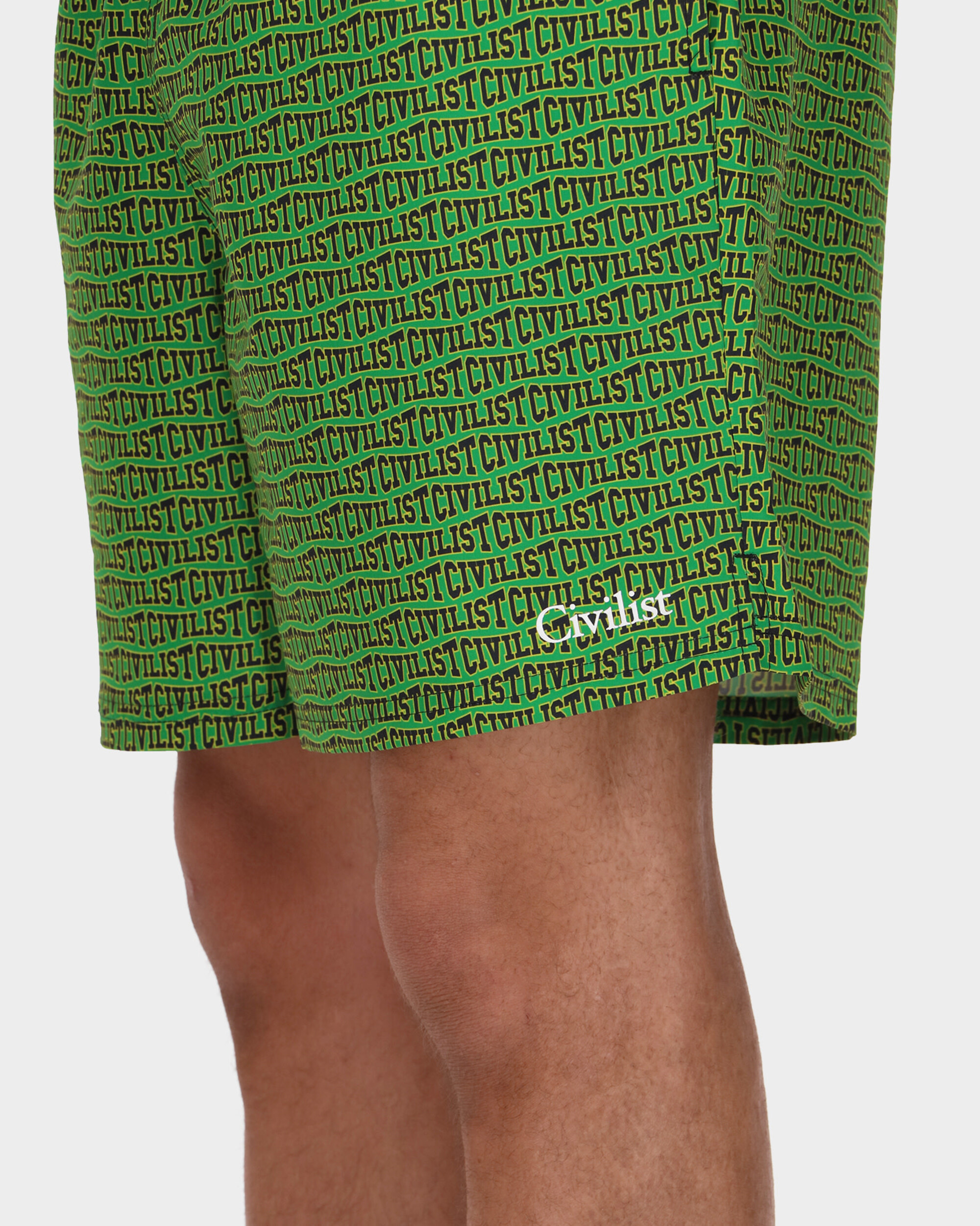 Civilist Allover Club Swim Shorts Green/Yellow