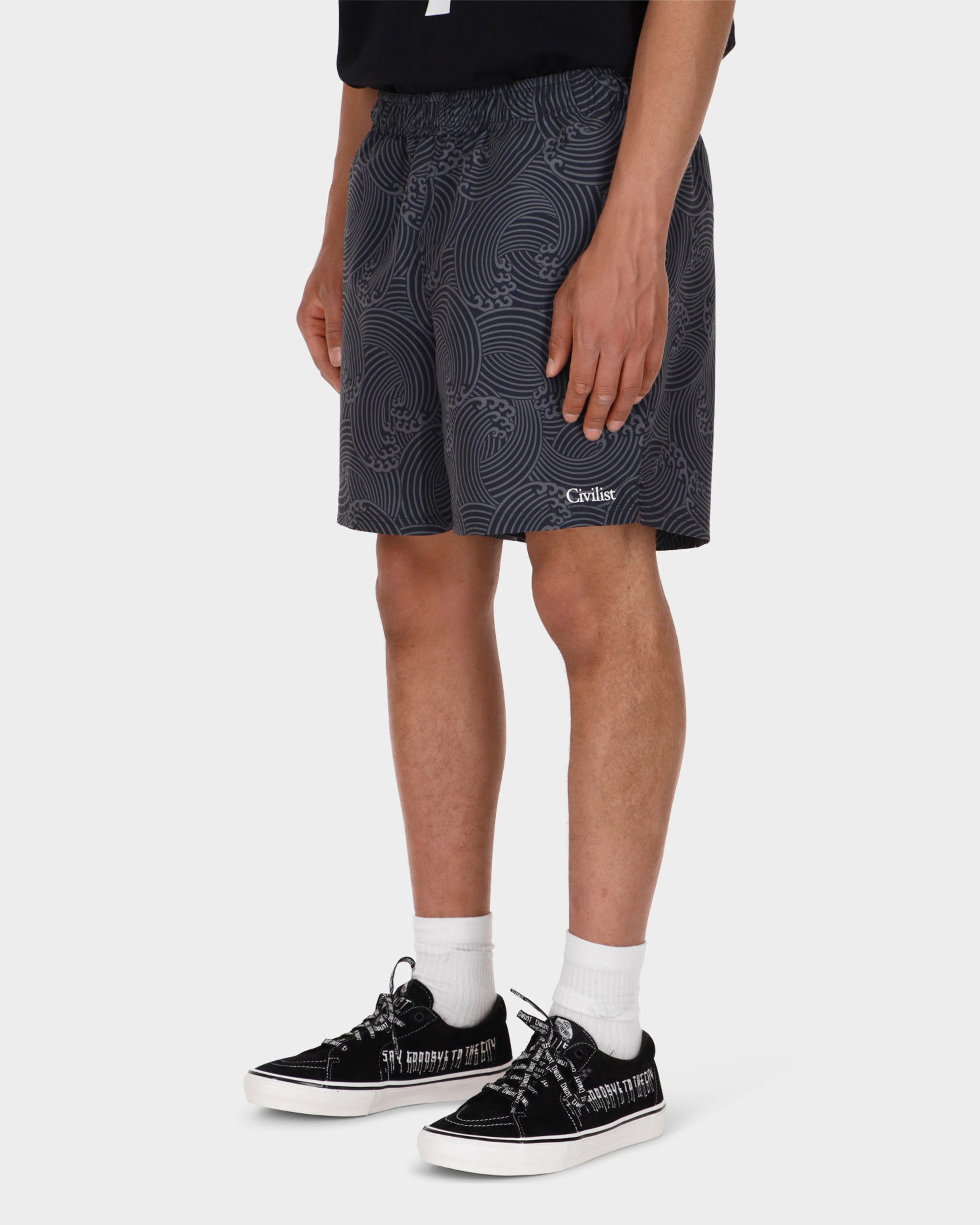 Civilist Wave Swim Shorts Black/Grey