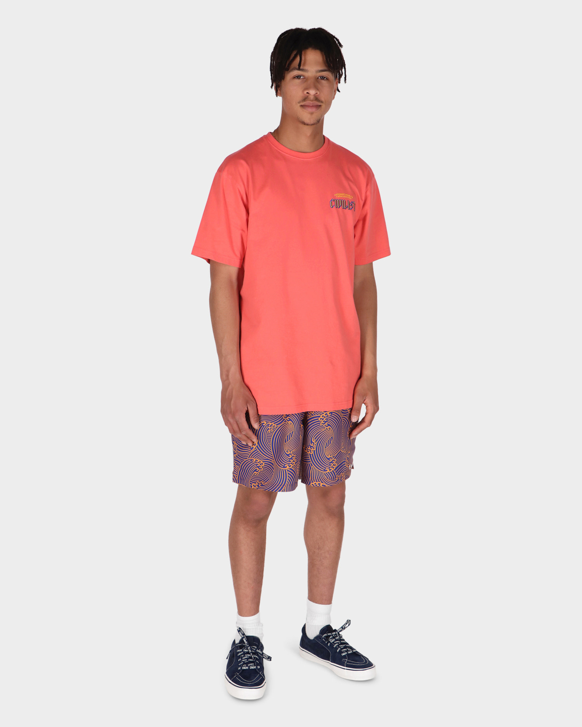 Civilist Wave Swim Shorts Orange/Royal