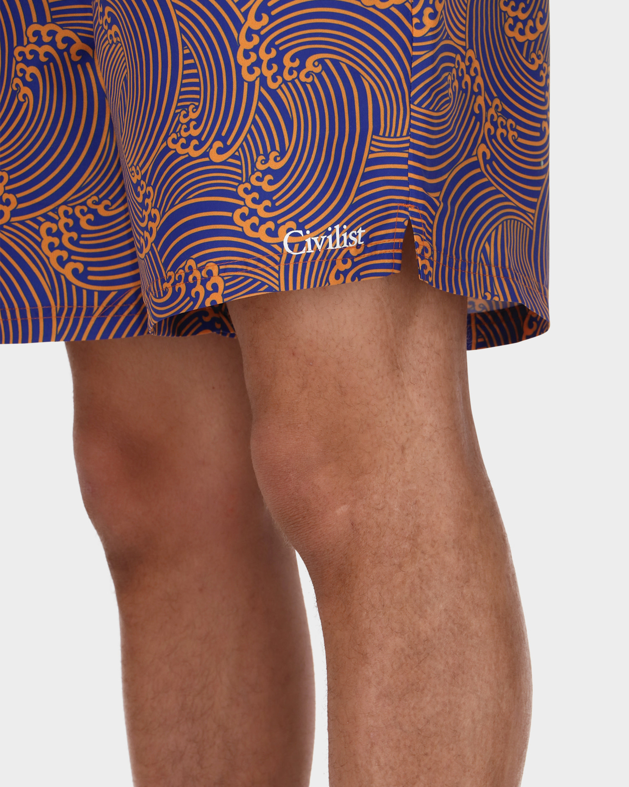 Civilist Wave Swim Shorts Orange/Royal