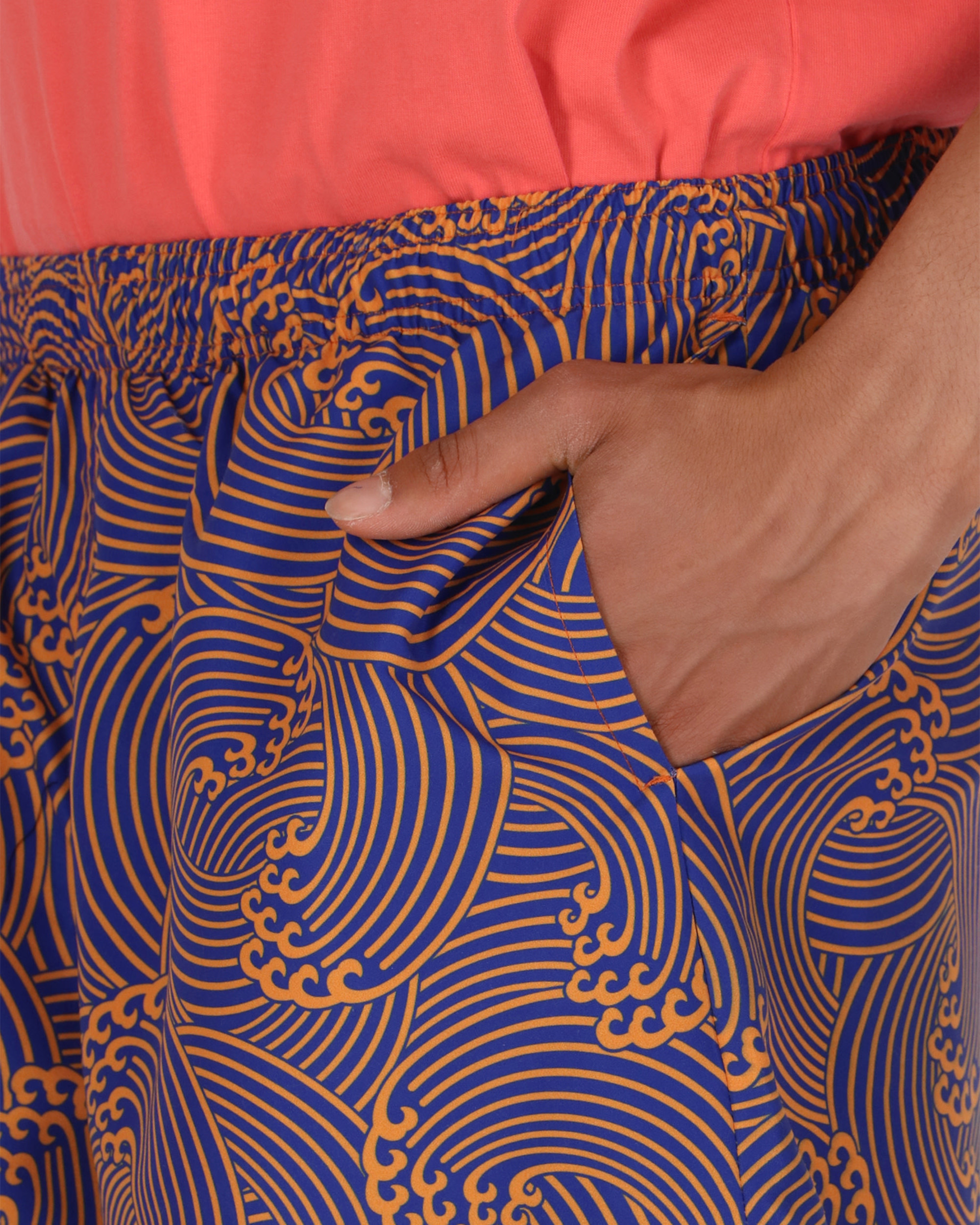 Civilist Wave Swim Shorts Orange/Royal