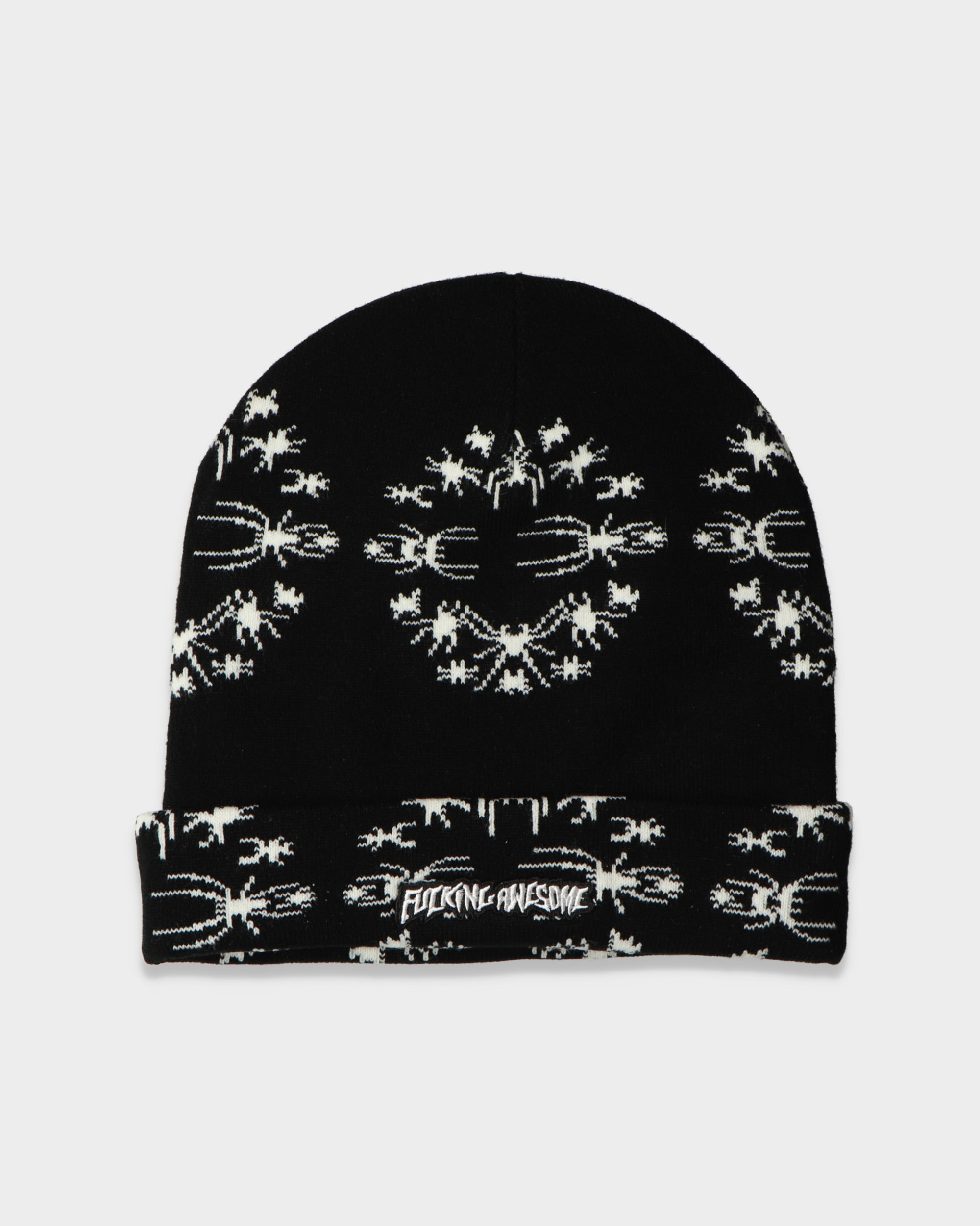 Fucking Awesome Spider Stamp Cuff Beanie Black