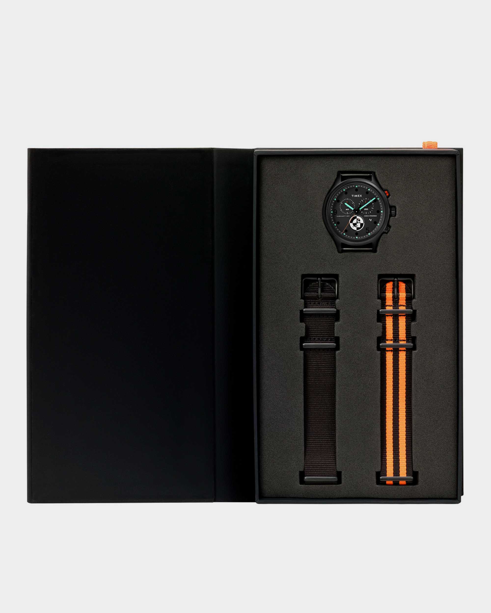 Timex X Carhartt WIP Range C Allied Chronograph Black/Carhartt Orange, glow in the dark
