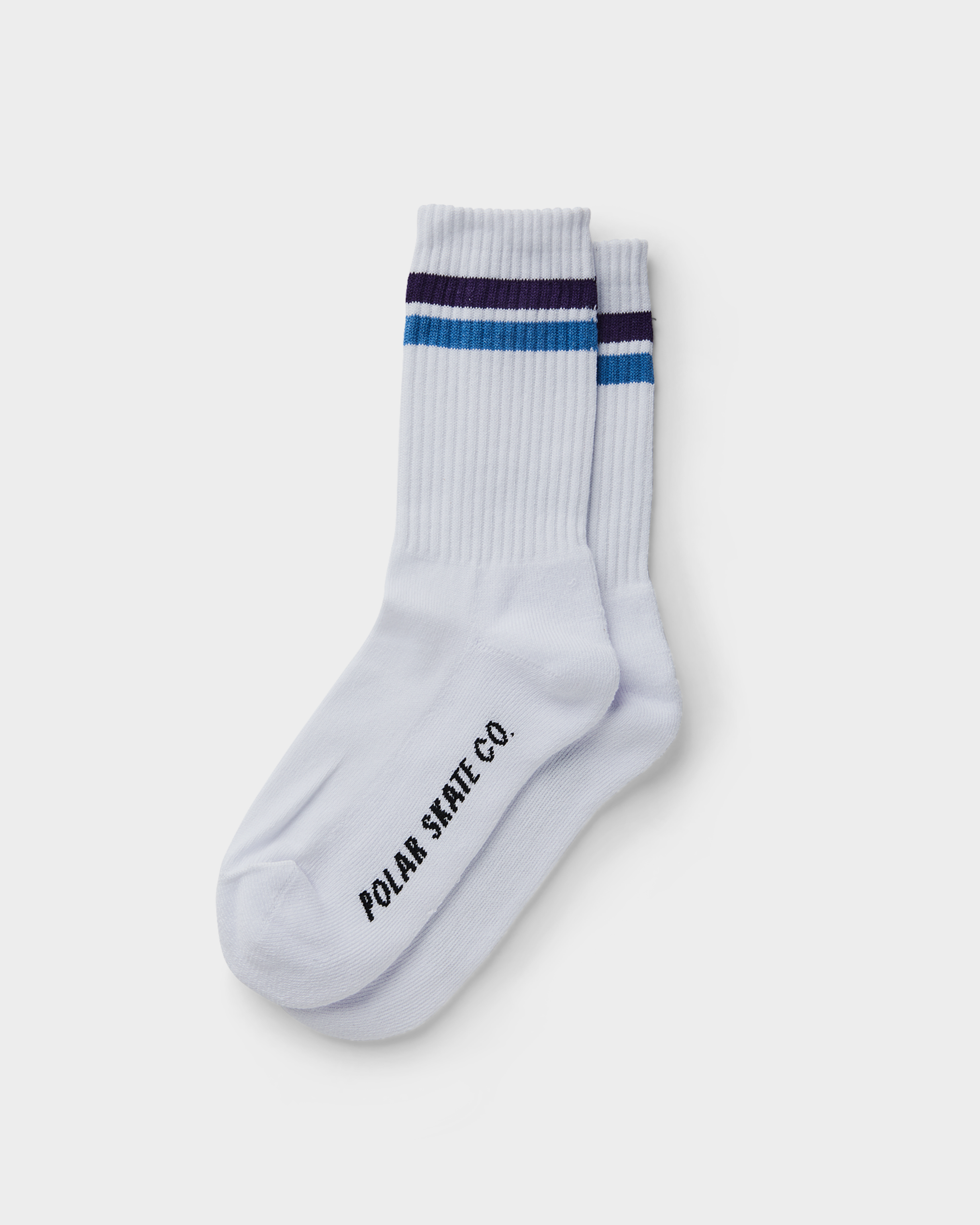 Polar Stripe Socks White/Purple/Blue