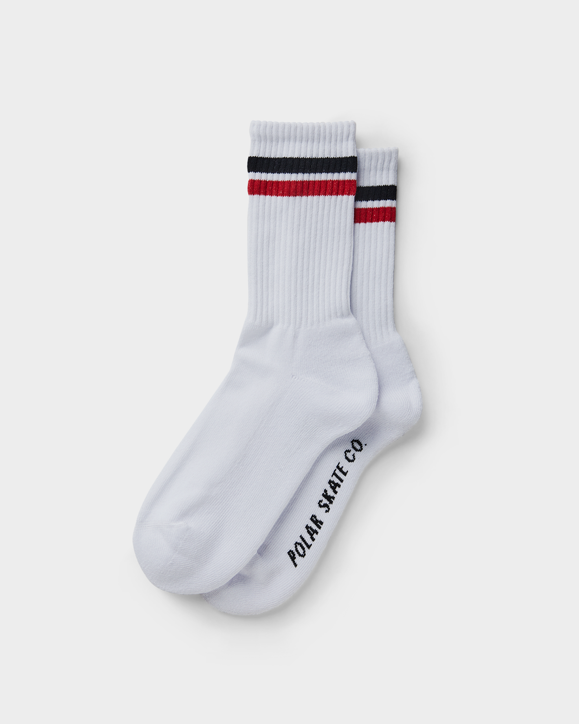 Polar Stripe Socks White/Black/Red