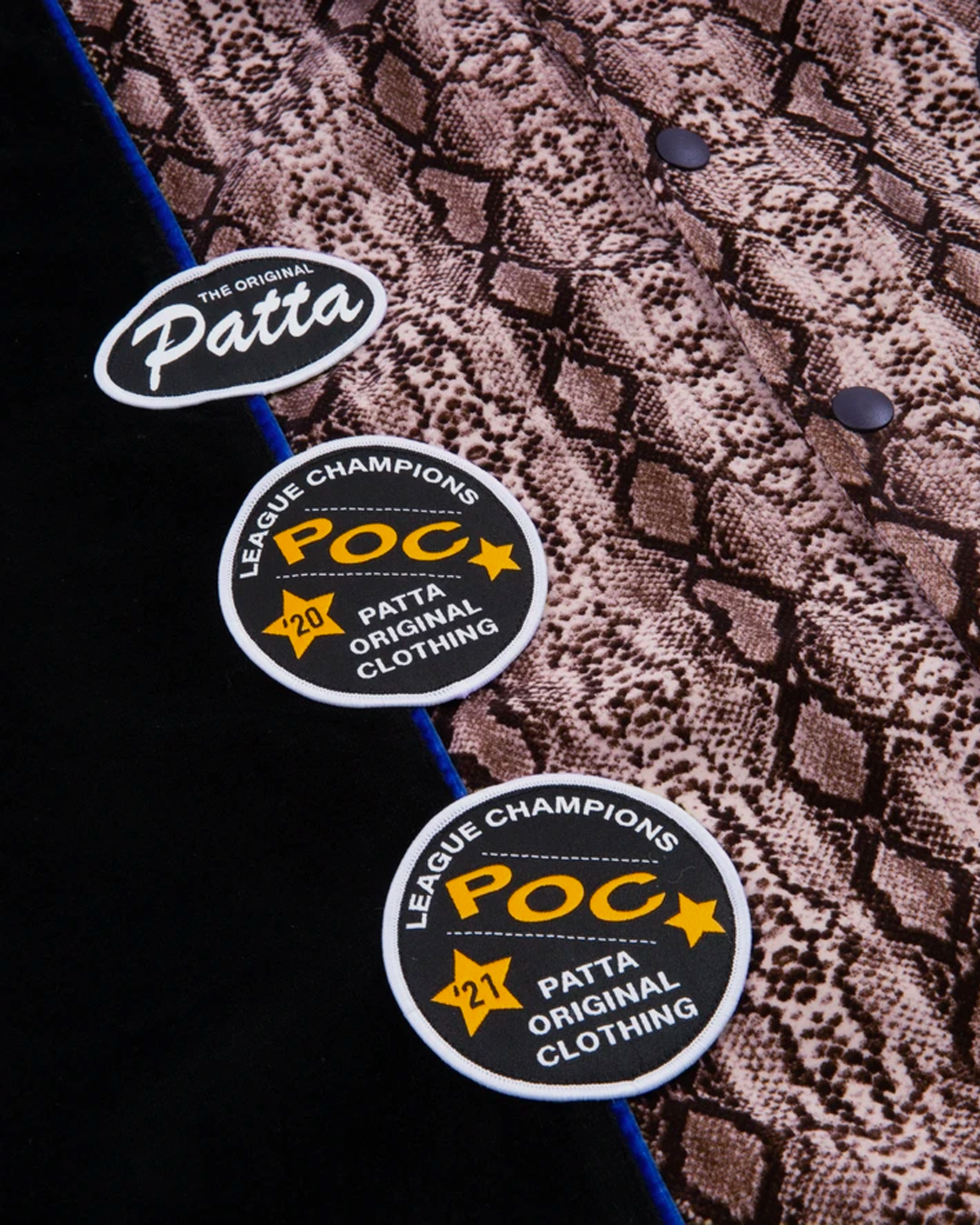 Patta Velour Bowling Shirt Black/Snakeskin