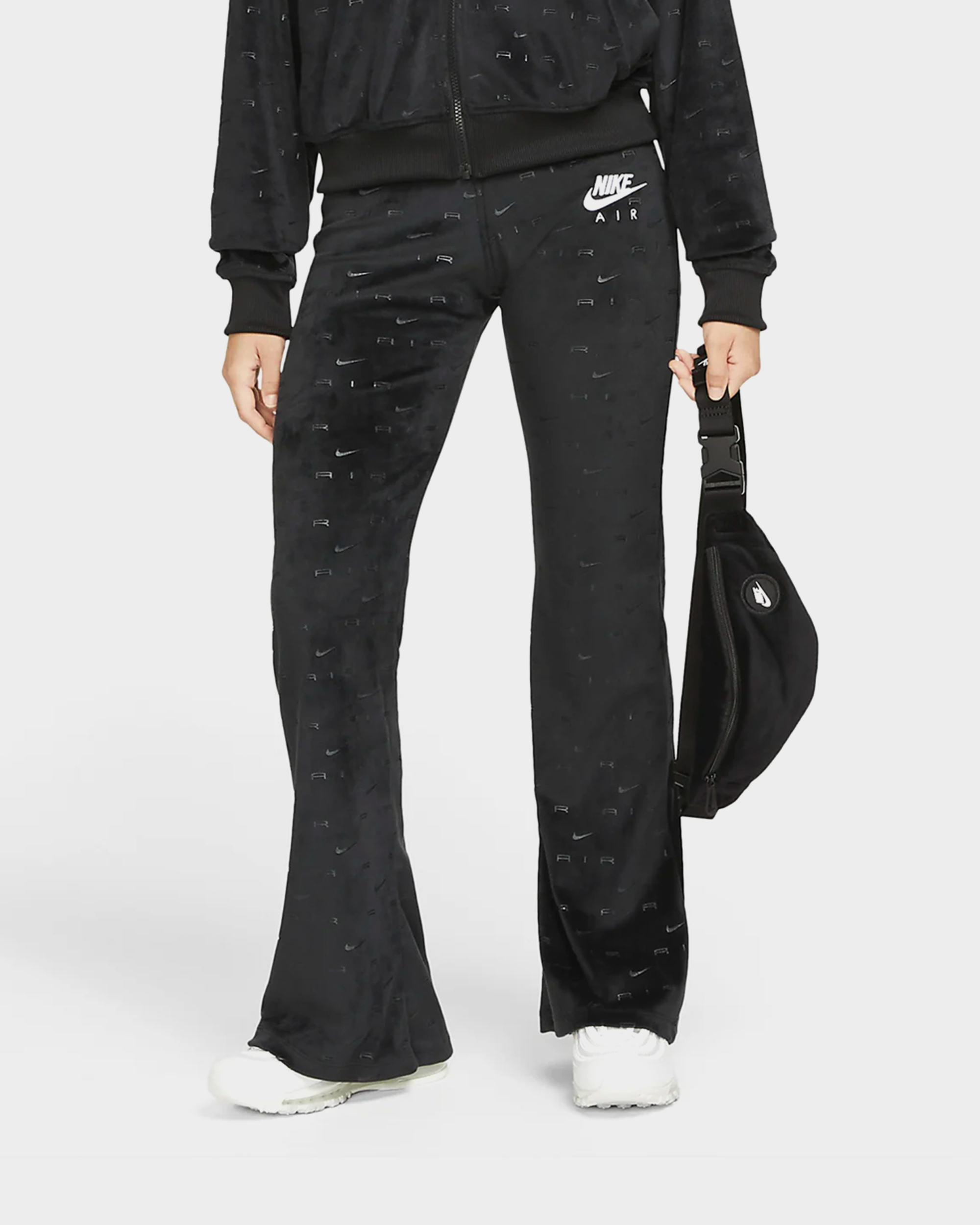 Nike Womens Velour Mid Rise Trousers Black