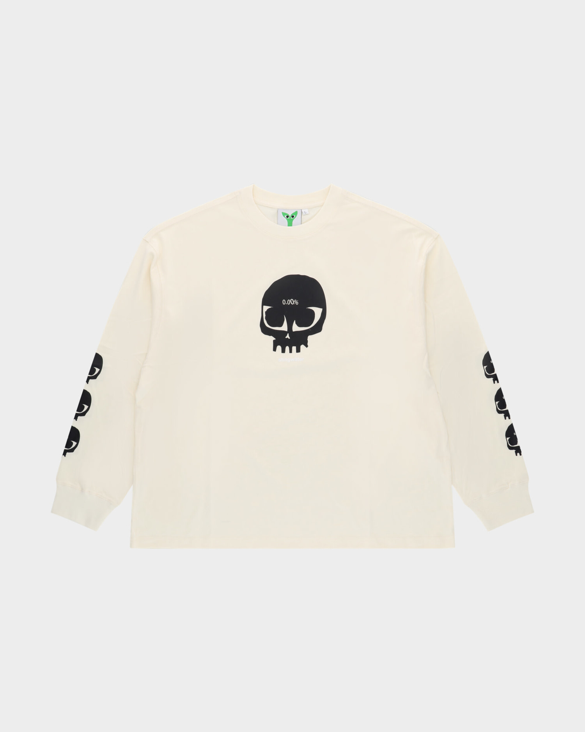 Stingwater Alien Emoji WITH EYES Longsleeve T-Shirt Off White