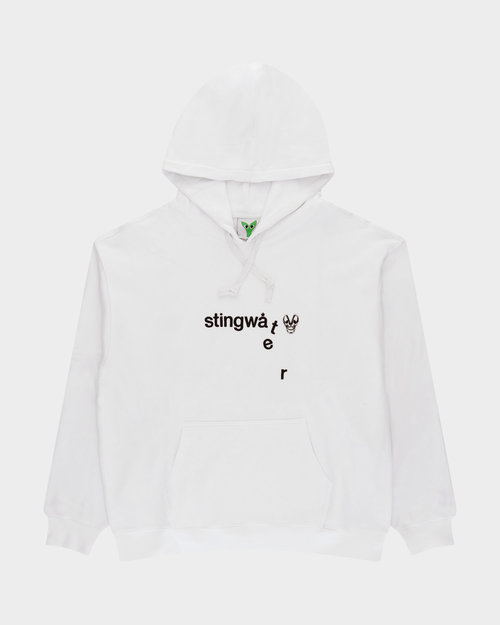 Stingwater Stingwater Embroidered Melting Logo and Skull Patch Hoodie White