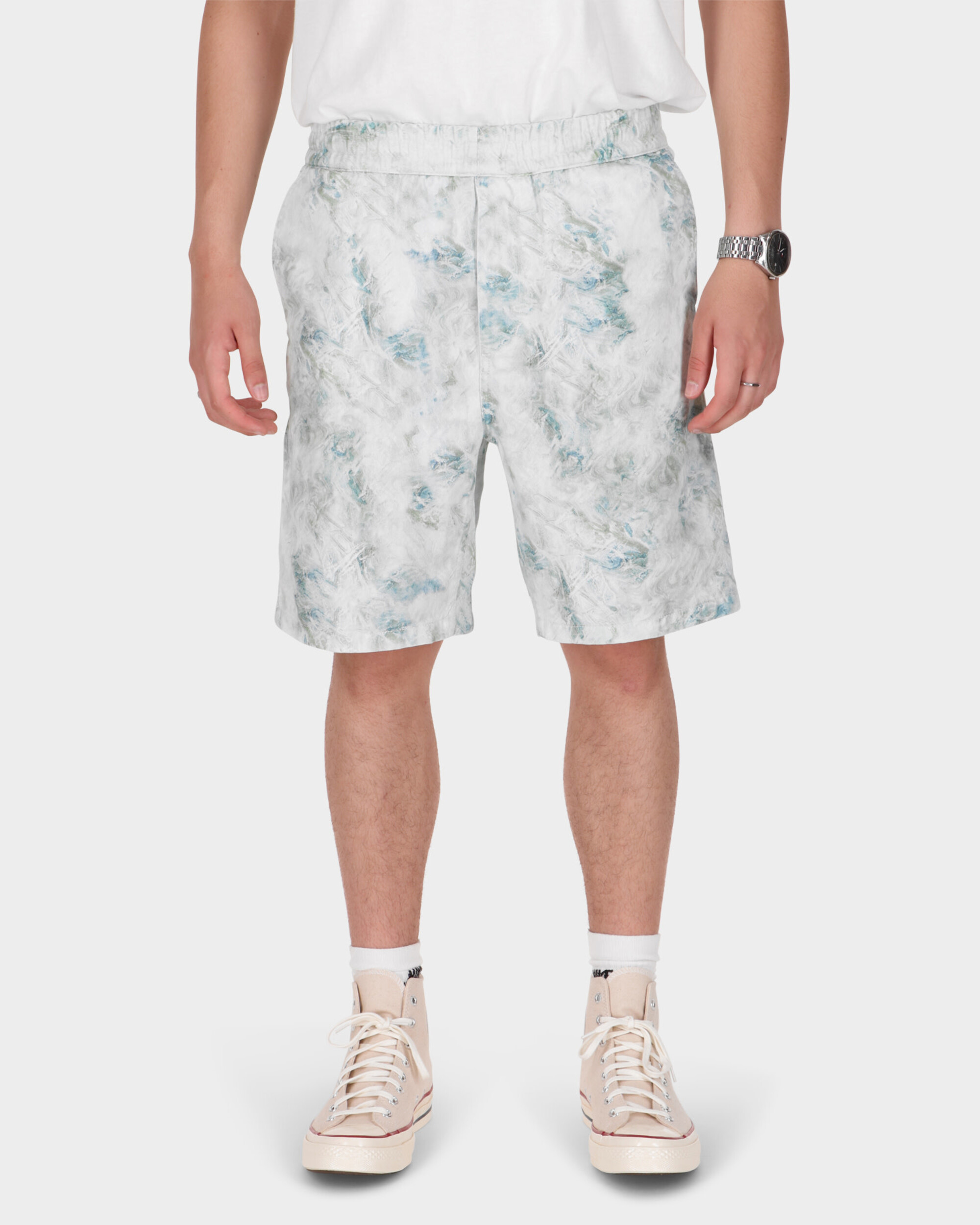 Carhartt Marble Shorts Marble Print Wave Stone Washed