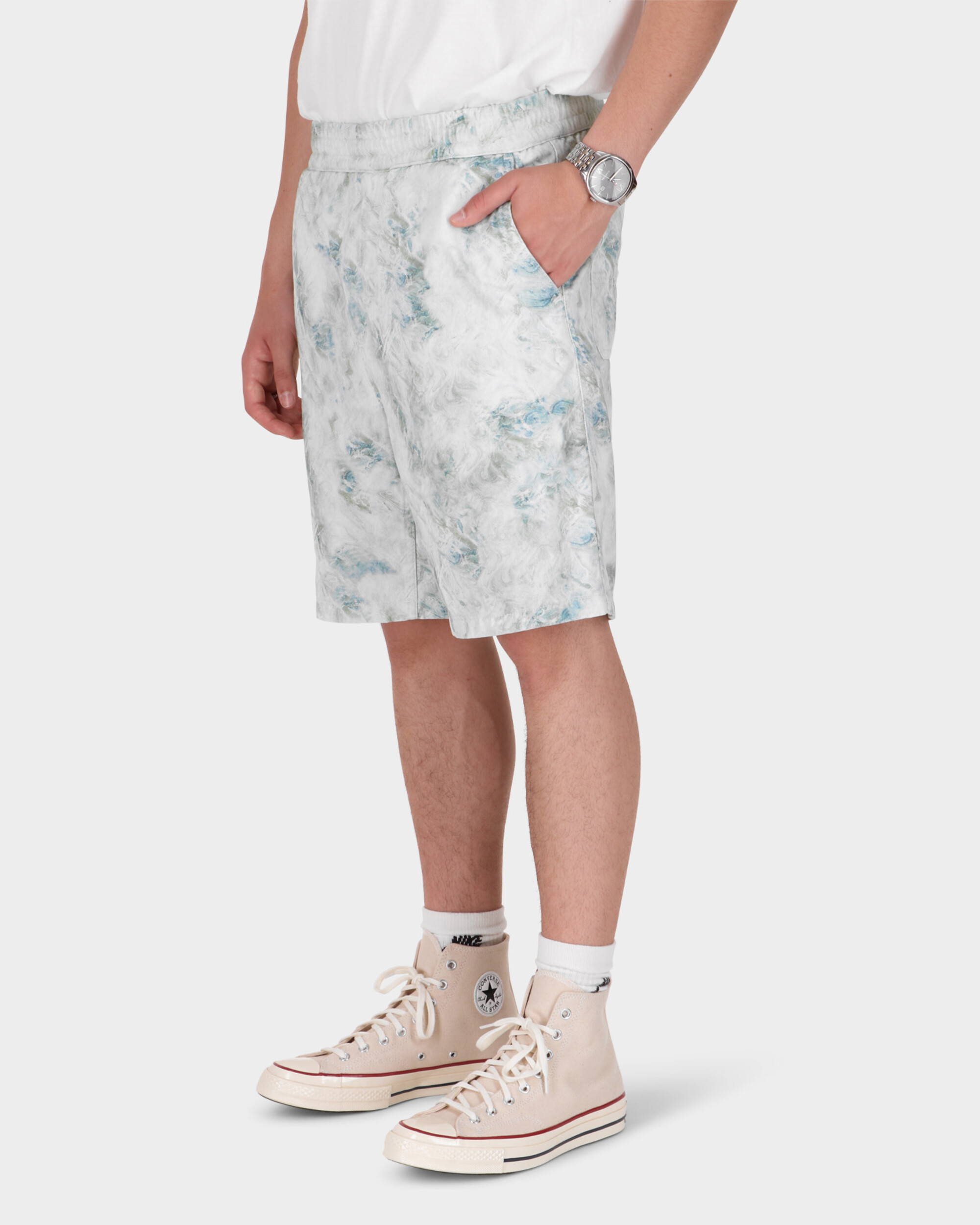 Carhartt Marble Shorts Marble Print Wave Stone Washed