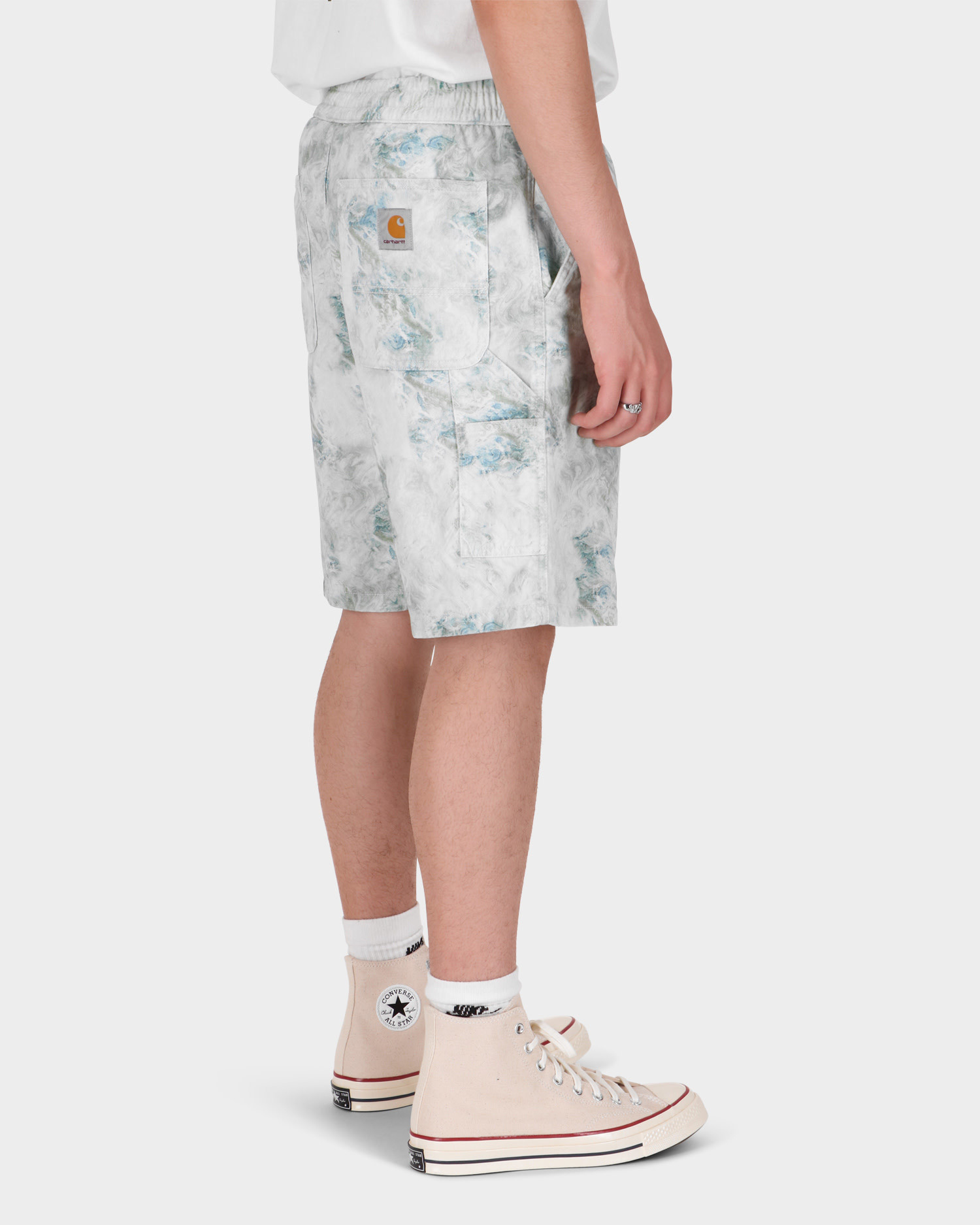 Carhartt Marble Shorts Marble Print Wave Stone Washed