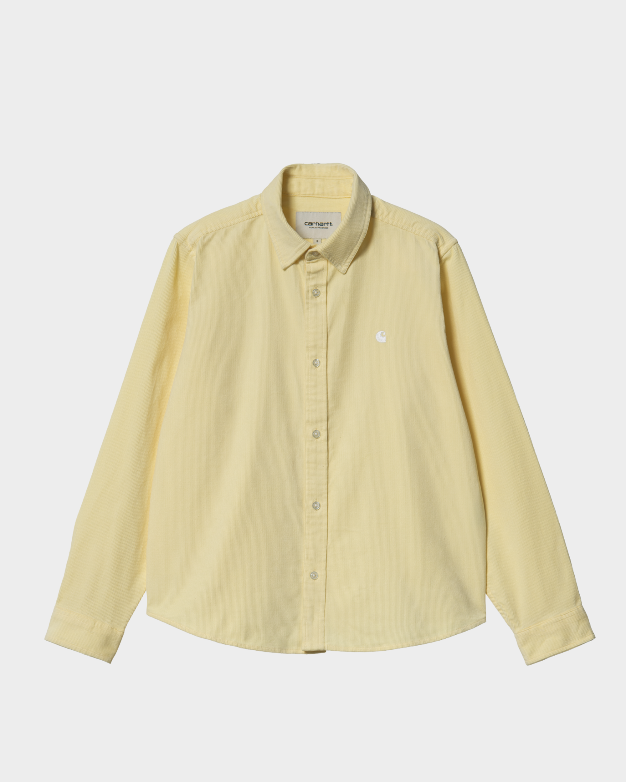 Carhartt W' Longsleeve Madison Fine Cord Shirt Soft Yellow/White