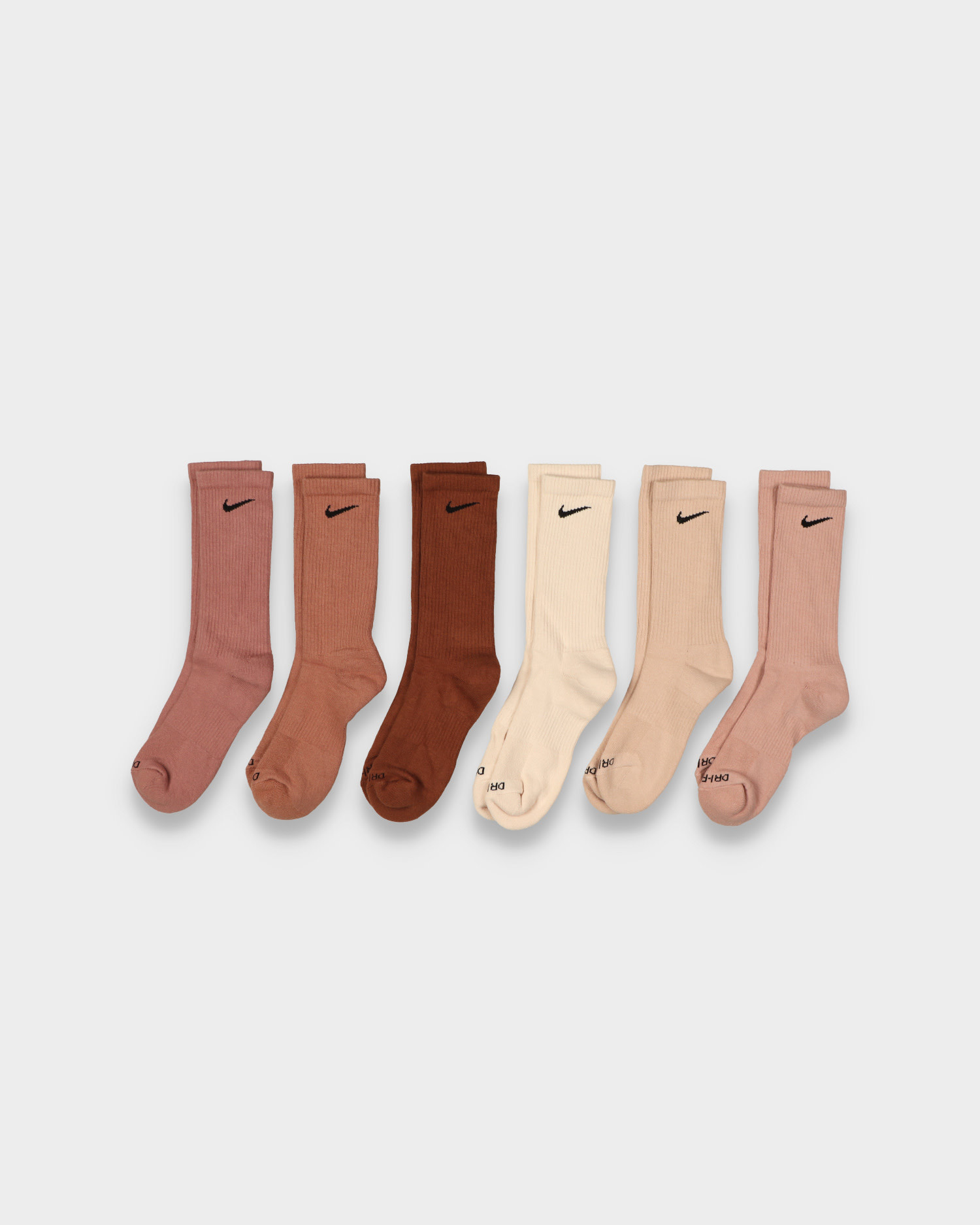 6-Pack Nike Everyday Plus Cushioned Socks Shades of Brown