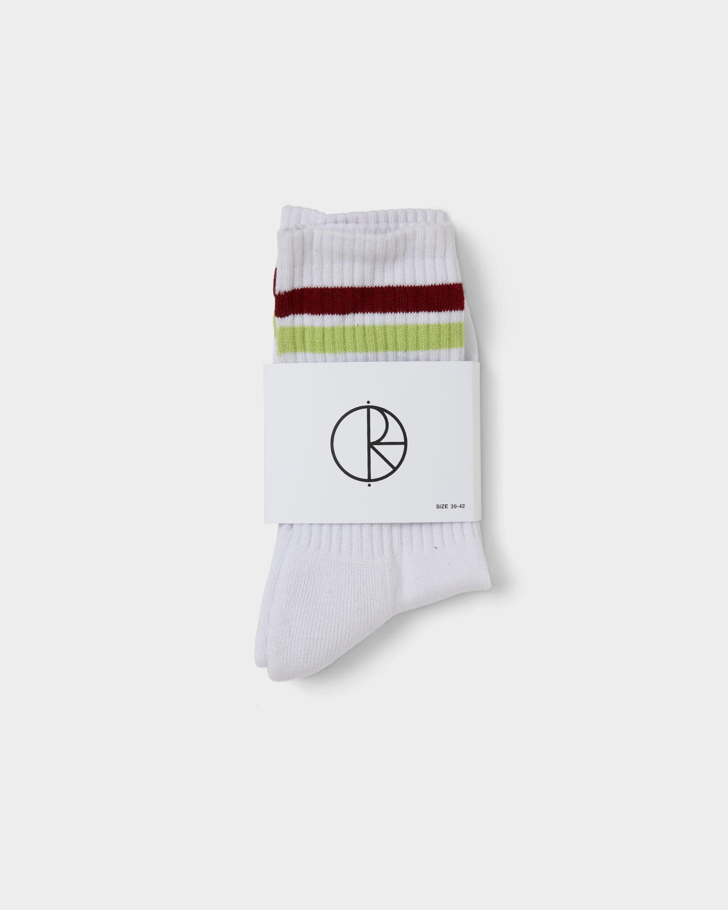 Polar Stripe Socks White/Rich Red/Chartreuse