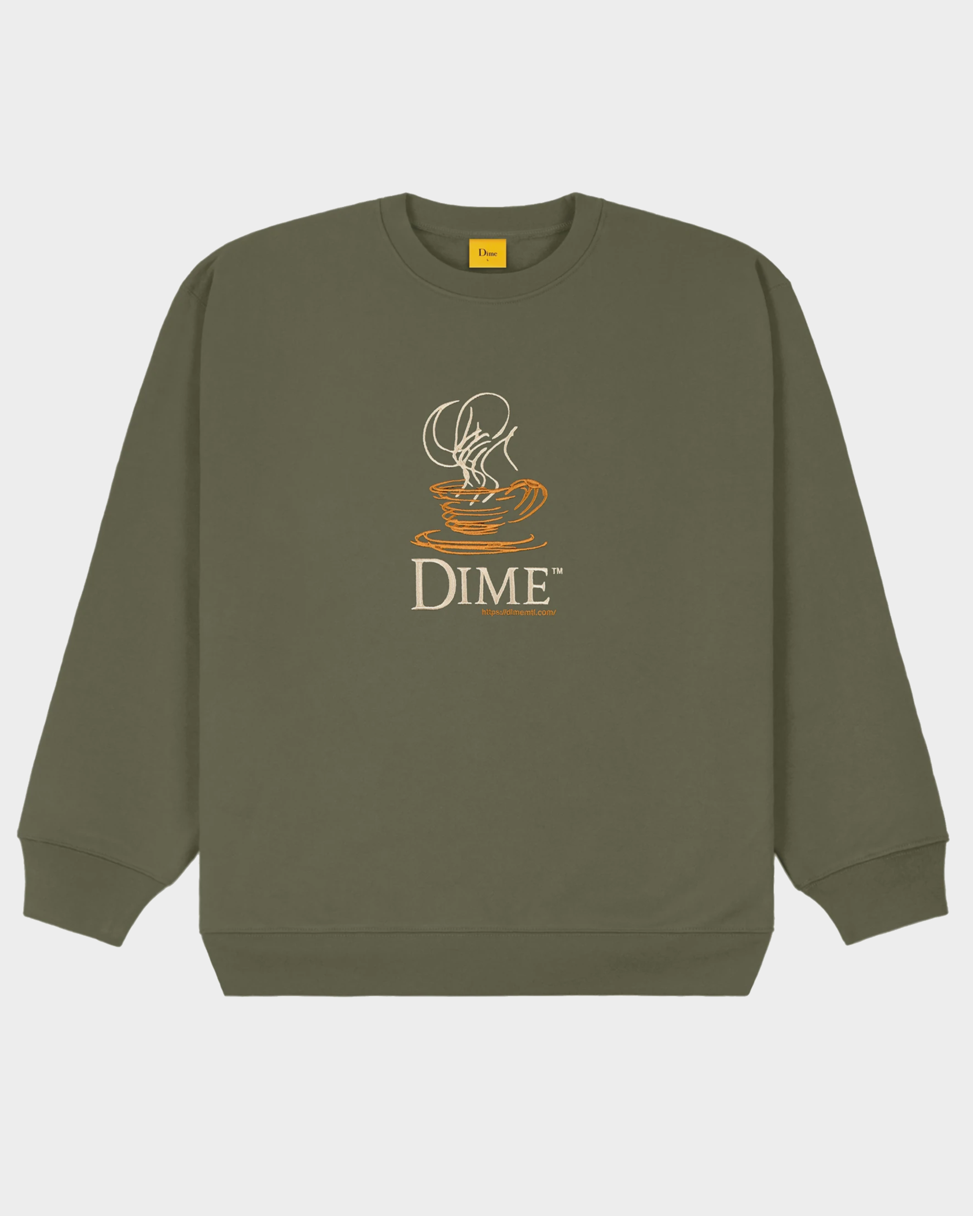 Dime Oracle Embroidered Crewneck Dark Forest