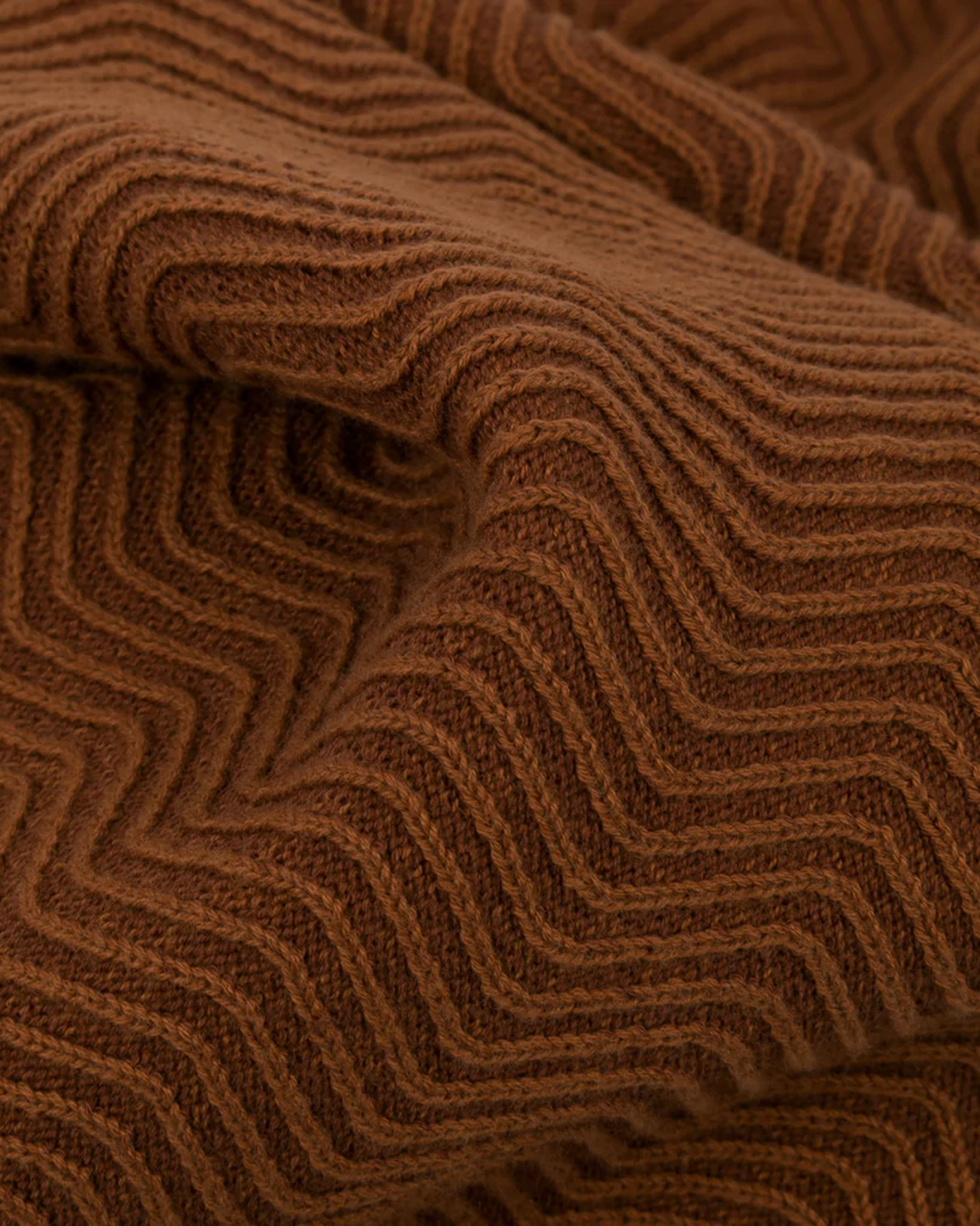 Dime Wave Cable Knit Sweater Raw Sienna