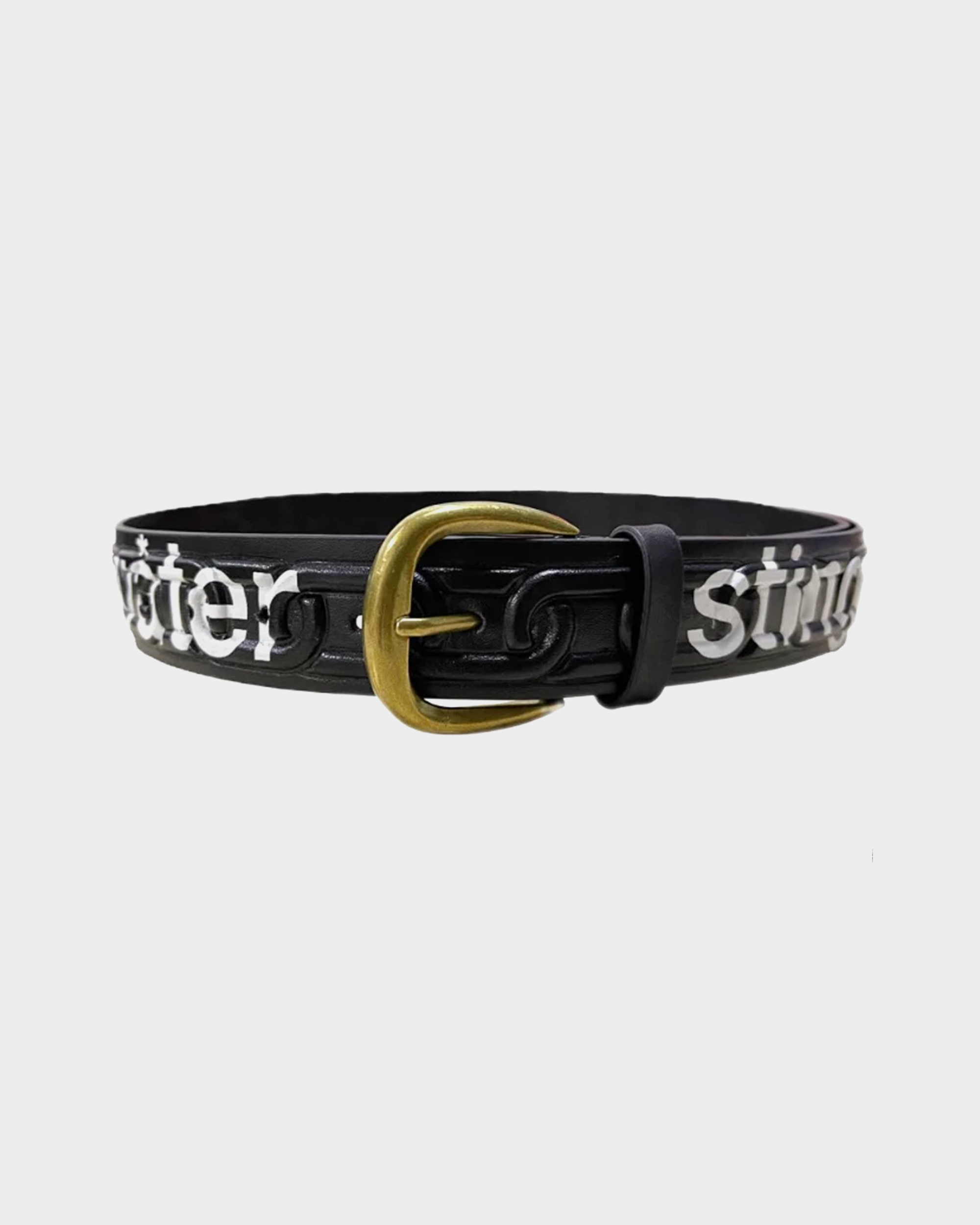 Stingwater Oversized Logo Chain Embossed Belt Black