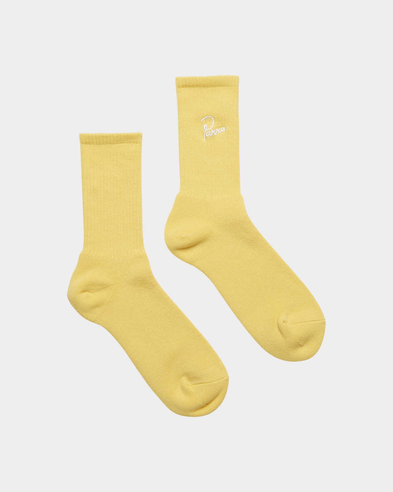 Parra Logo Crew Socks Pale Yellow