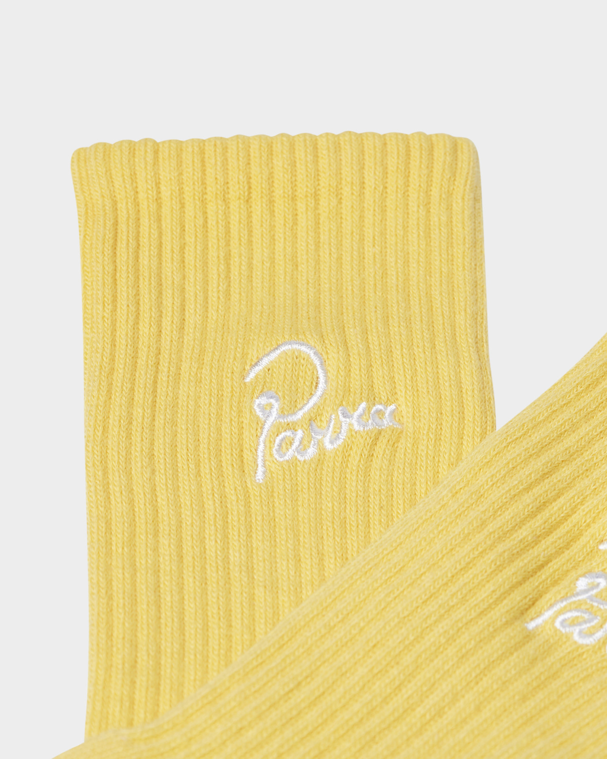 Parra Logo Crew Socks Pale Yellow