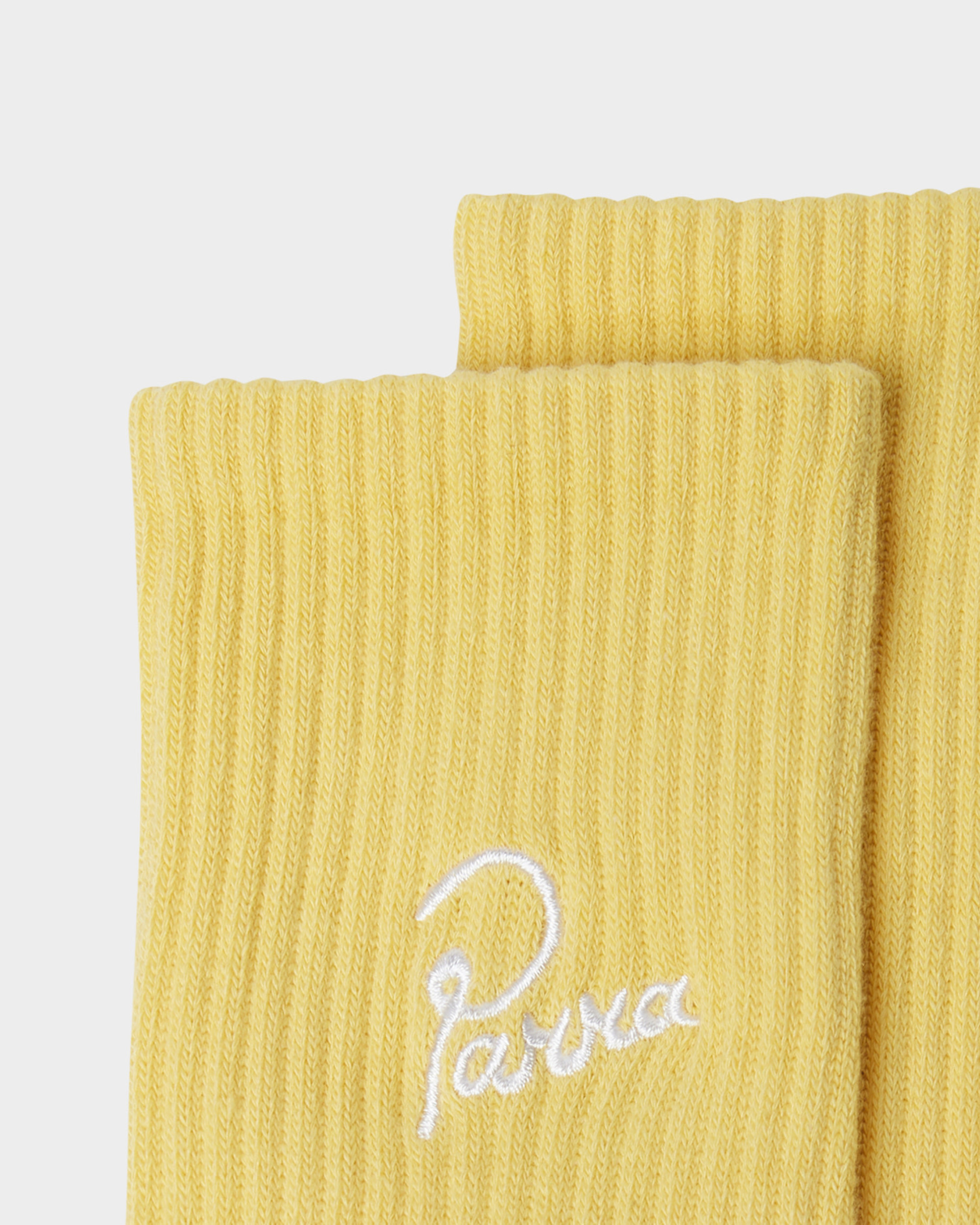 Parra Logo Crew Socks Pale Yellow