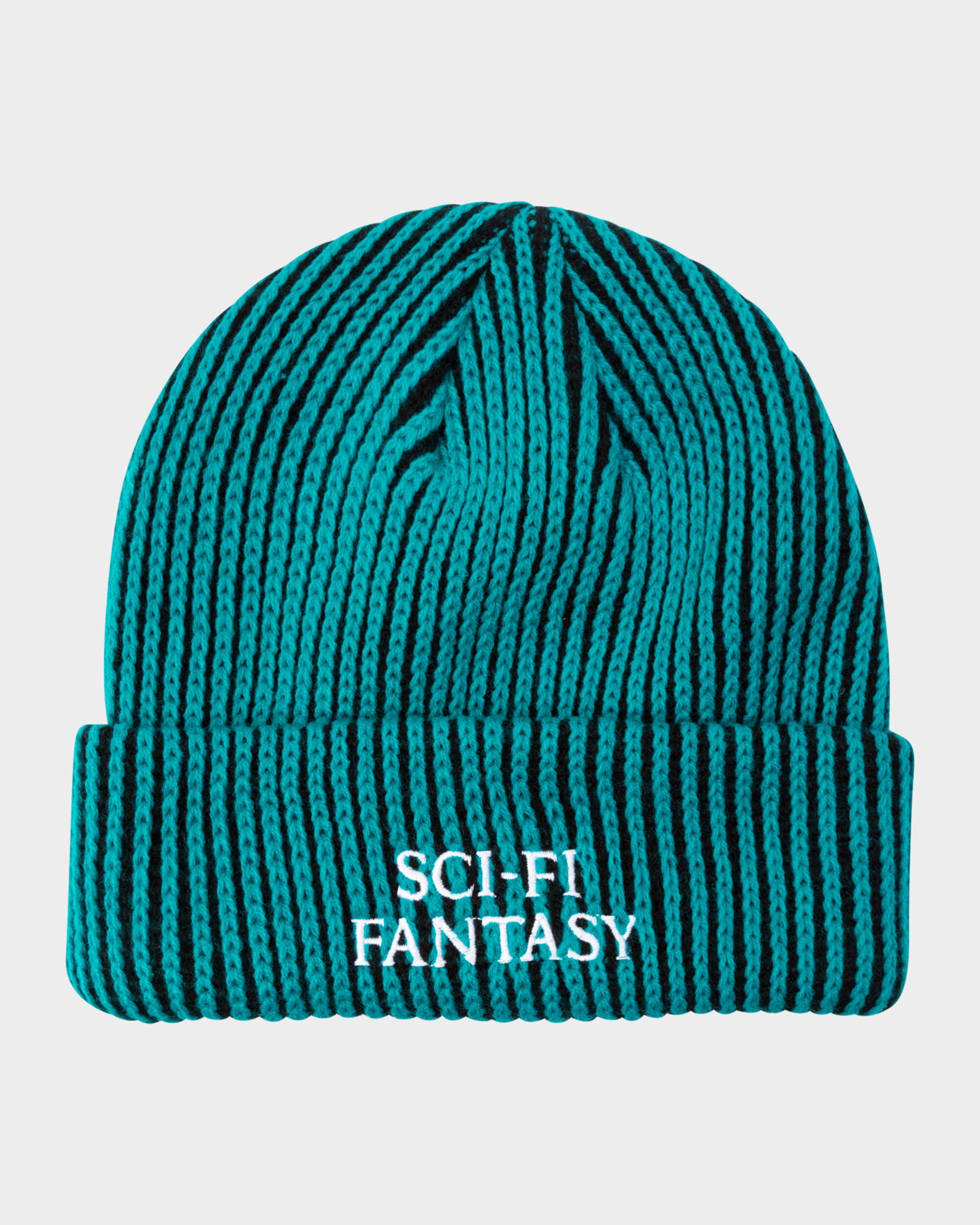 Sci-Fi Fantasy Logo Beanie Aqua Black