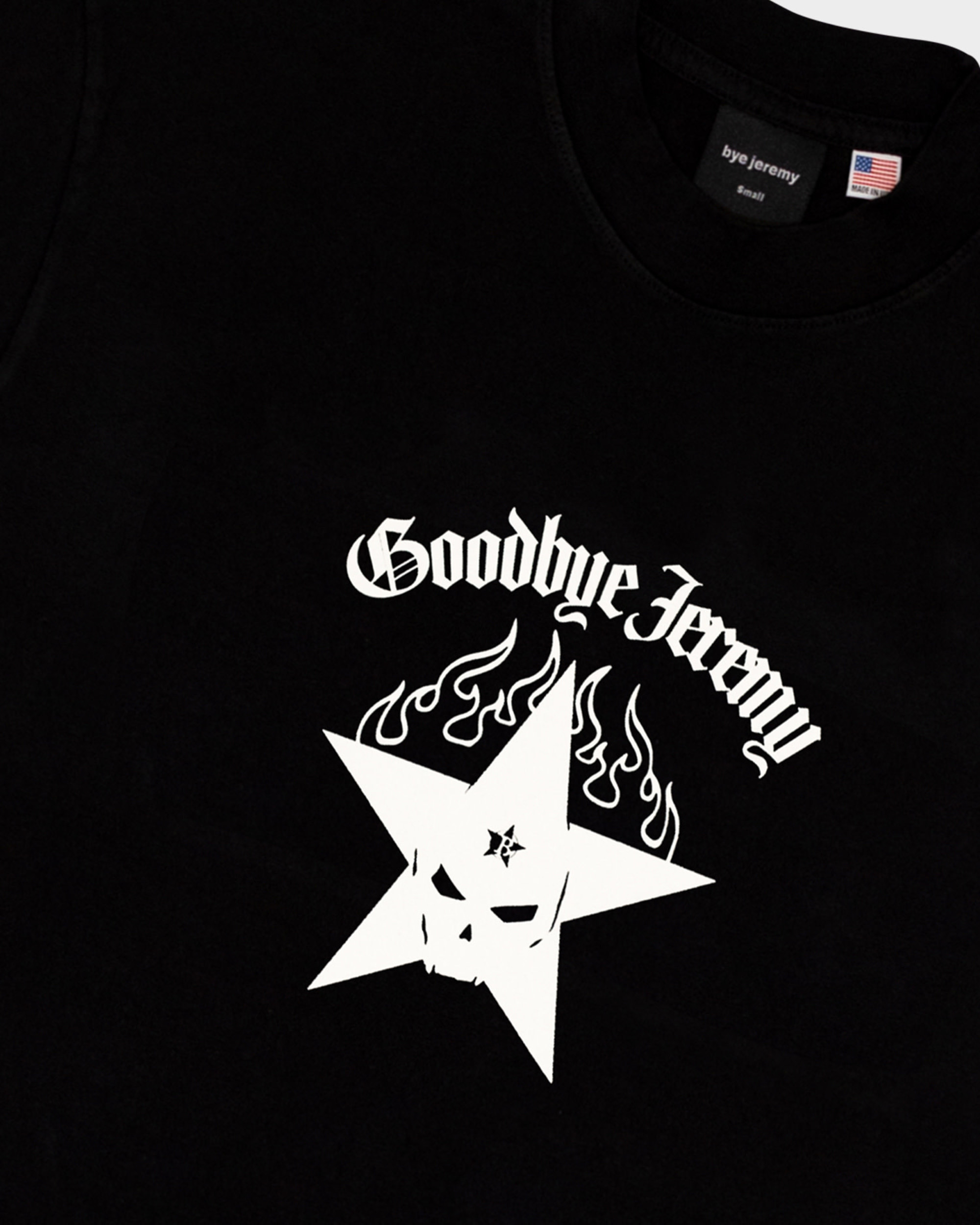 Bye Jeremy Skull Star T-Shirt Black
