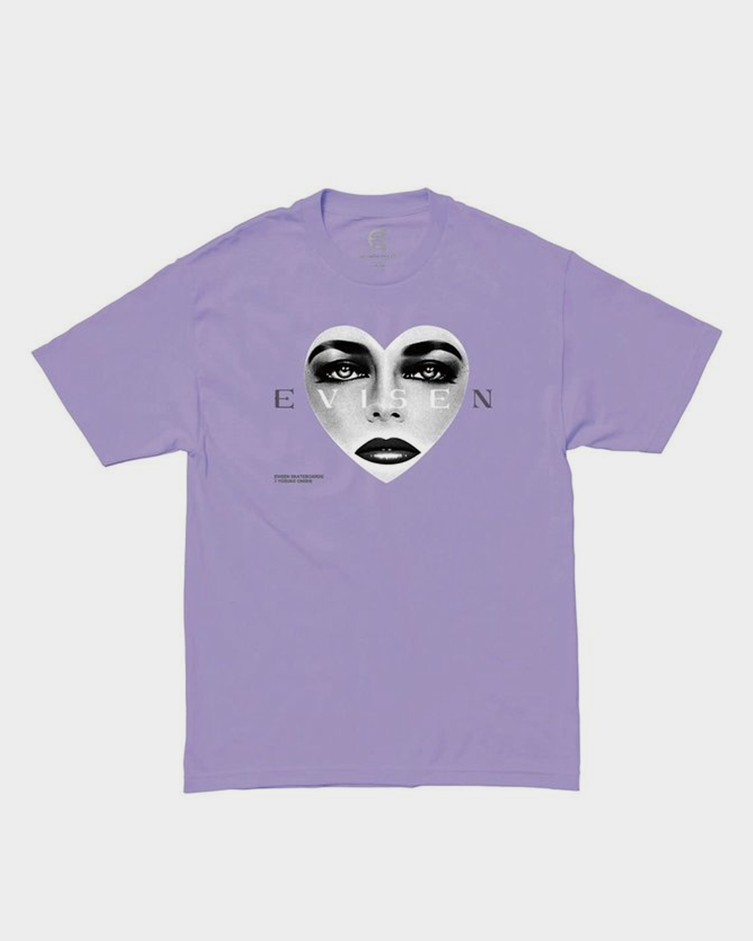 Evisen Heart Face T-shirt Light Purple