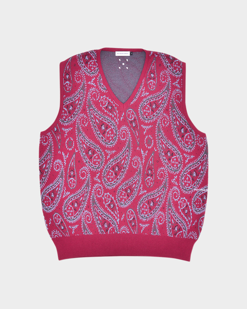 Pop Trading Co Pop Trading Company Paisley Knitted Spencer - Raspberry