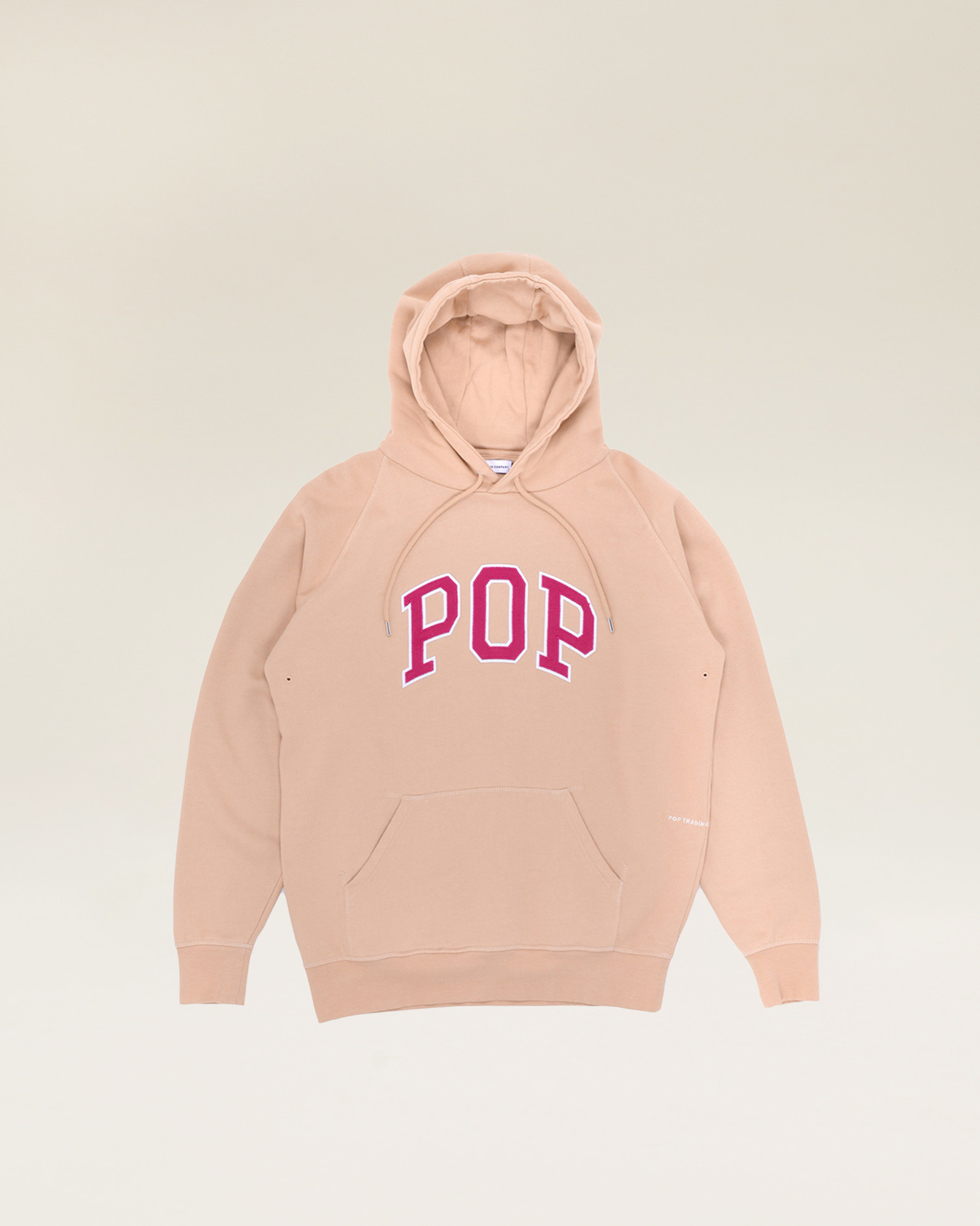 Pop Trading Co Arch Hooded Sweat - Sesame