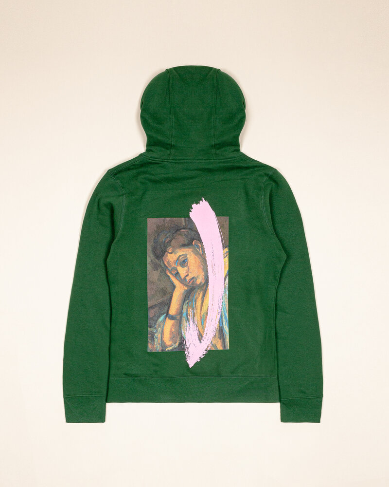 Poetic Collective Poetic Collective Portrait & Brush Stroke Hoodie - Green