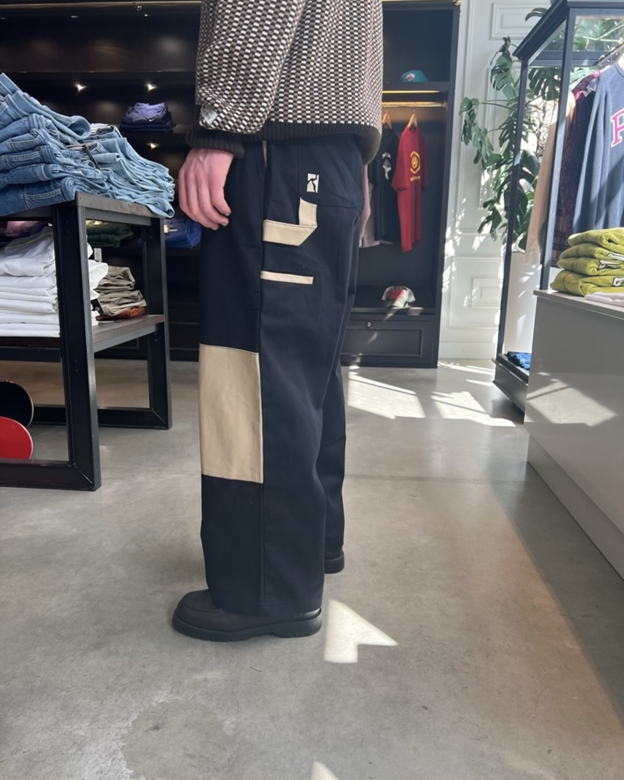 Poetic Collective Sculptor Pants Black Twill With Khaki Details