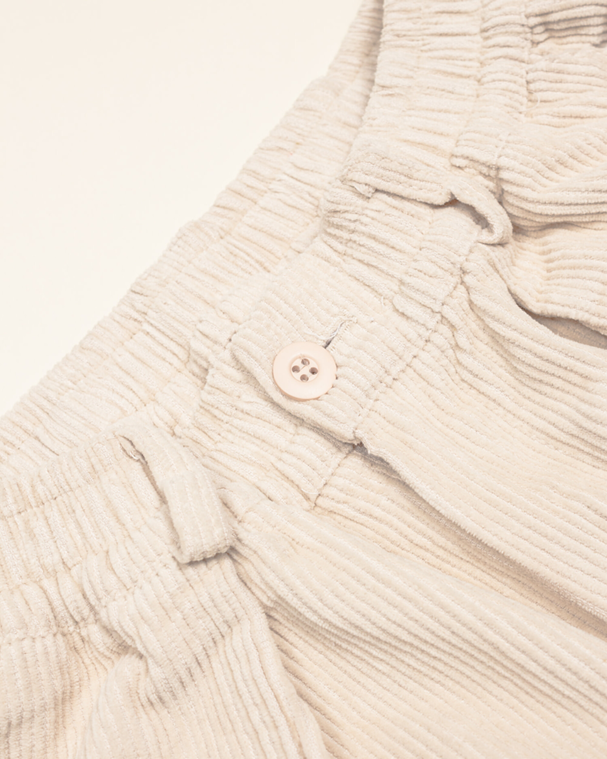 Kappy One Tuck Fatigue Corduroy Pants - Cream