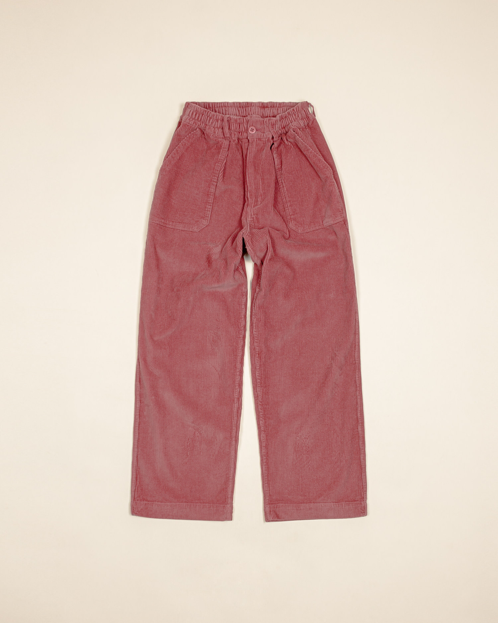 Kappy One Tuck Fatigue Corduroy Pants - Vintage Pink