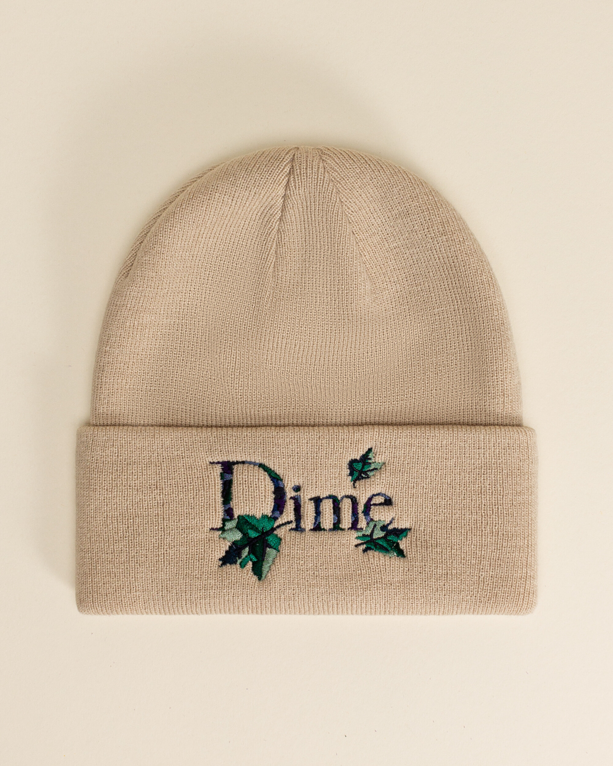 Dime Classic Leafy Fold Beanie Light Beige - Lockwood Skateshop